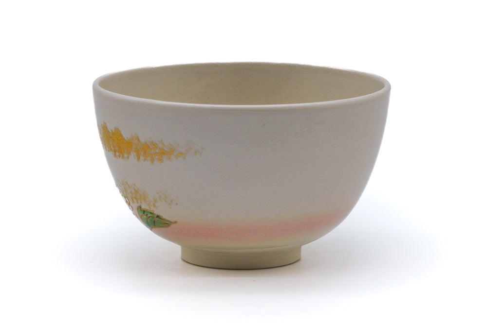 Japanese Matcha Bowl - Floral Kyo-yaki Chawan