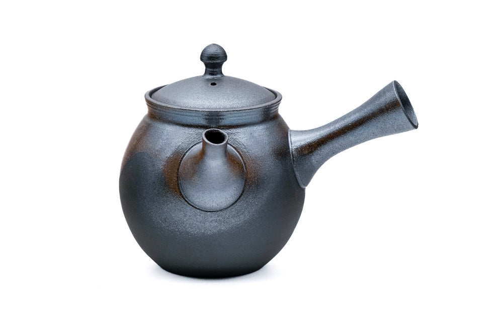 Japanese Tea Set - 澤田朋大 Sawada Tomohiro - Metallic Glazed Kyusu Teapot with Two Yunomi Teacups