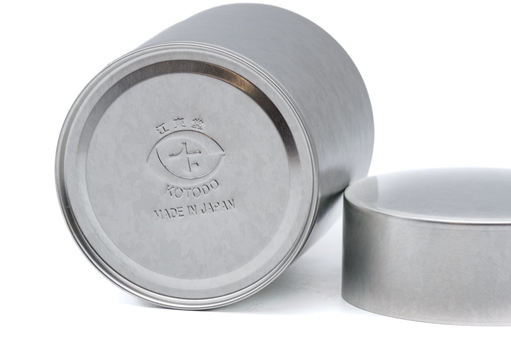 Japanese Chazutsu - 江東堂 Kotodo - Silver Metal Tea Canister - 150g