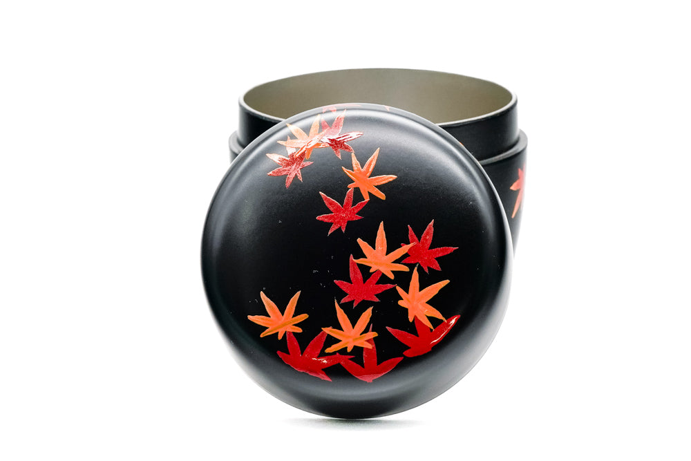 Japanese Natsume - 黒川清峰 Kurokawa Seihou - Momiji Black Lacquer Tea Caddy