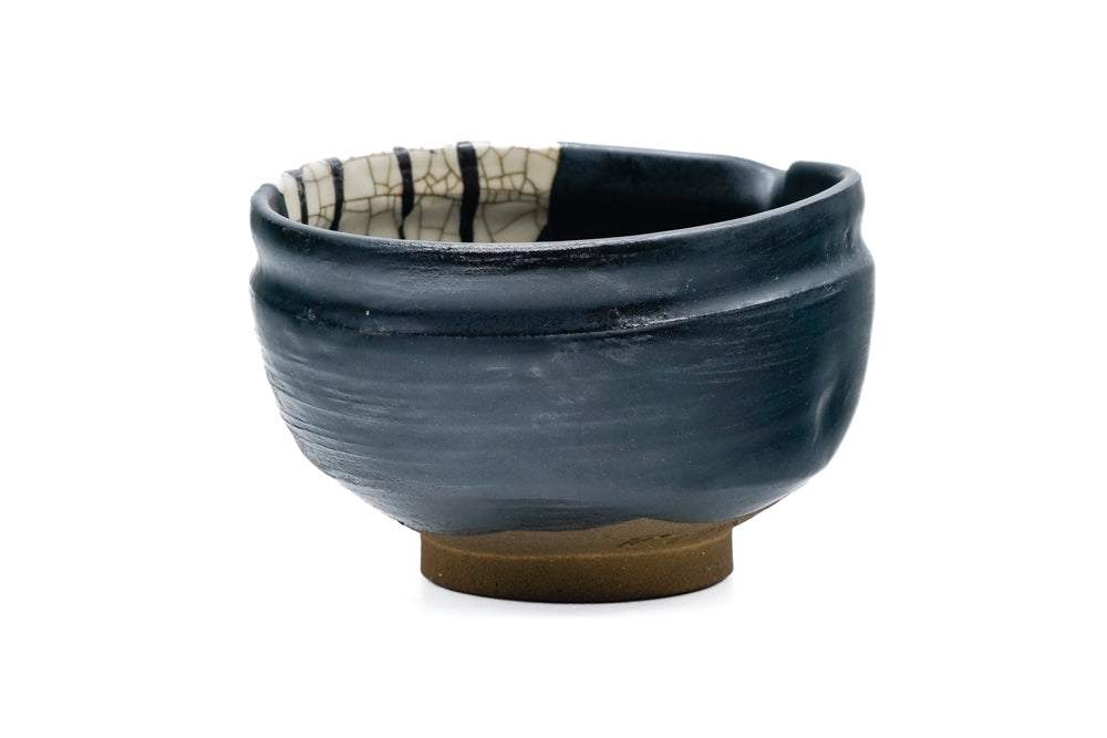 Japanese Matcha Bowl - 加藤裕重 Hiroshige Katō - Kuro-Oribe Pouring Chawan - 350ml