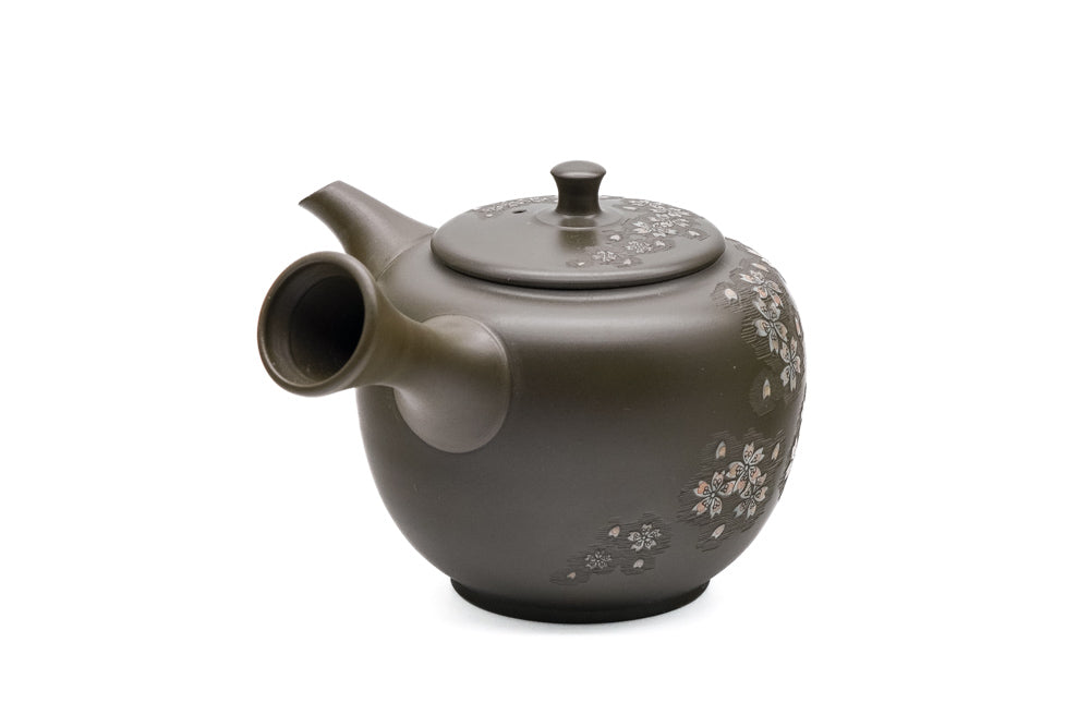 Japanese Kyusu - 間野舜園 Mano Shunen - Sakura Ryokudei Tokoname Teapot - 200ml