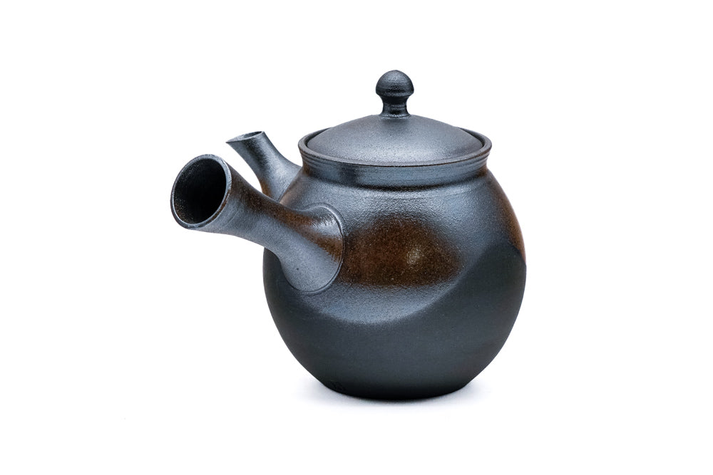 Japanese Tea Set - 澤田朋大 Sawada Tomohiro - Metallic Glazed Kyusu Teapot with Two Yunomi Teacups