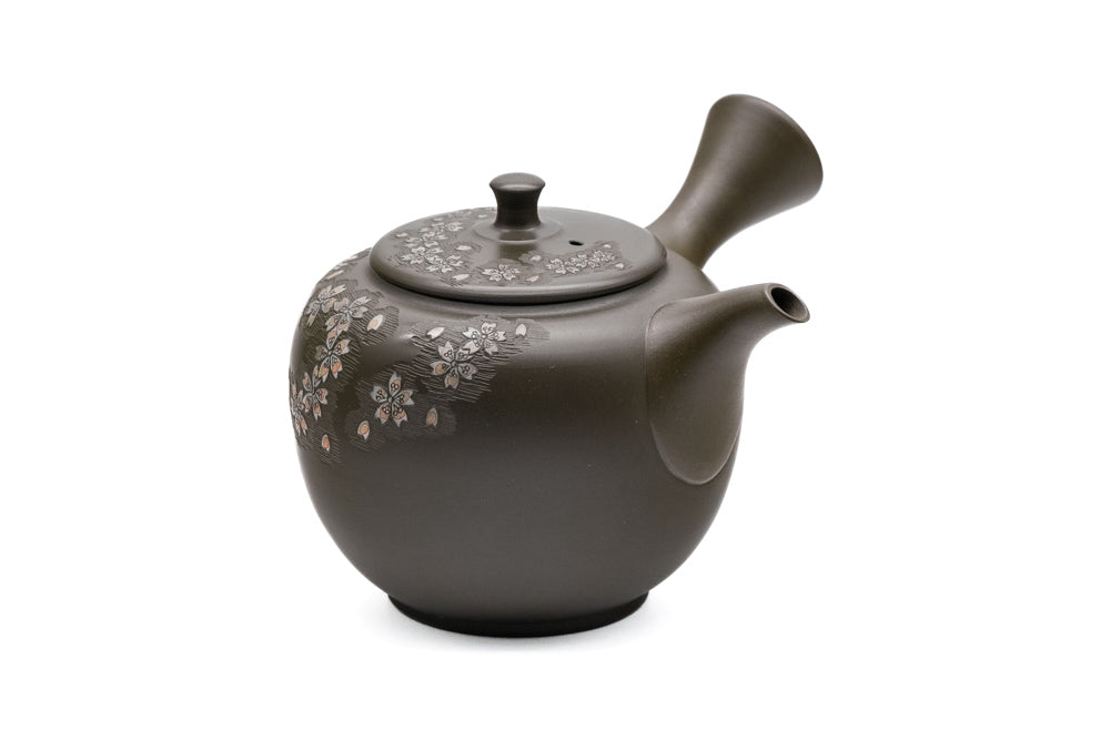 Japanese Kyusu - 間野舜園 Mano Shunen - Sakura Ryokudei Tokoname Teapot - 200ml