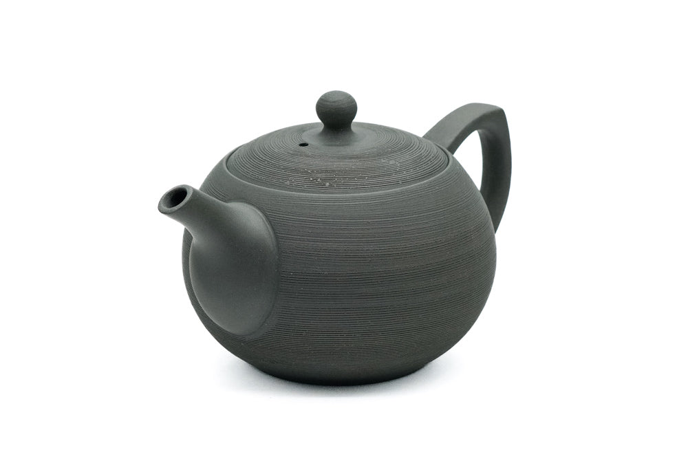 Japanese Kyusu - 石龍窯 Sekiryū Kiln - Rear-Handled Ryokudei Pine Bark Teapot - 190ml