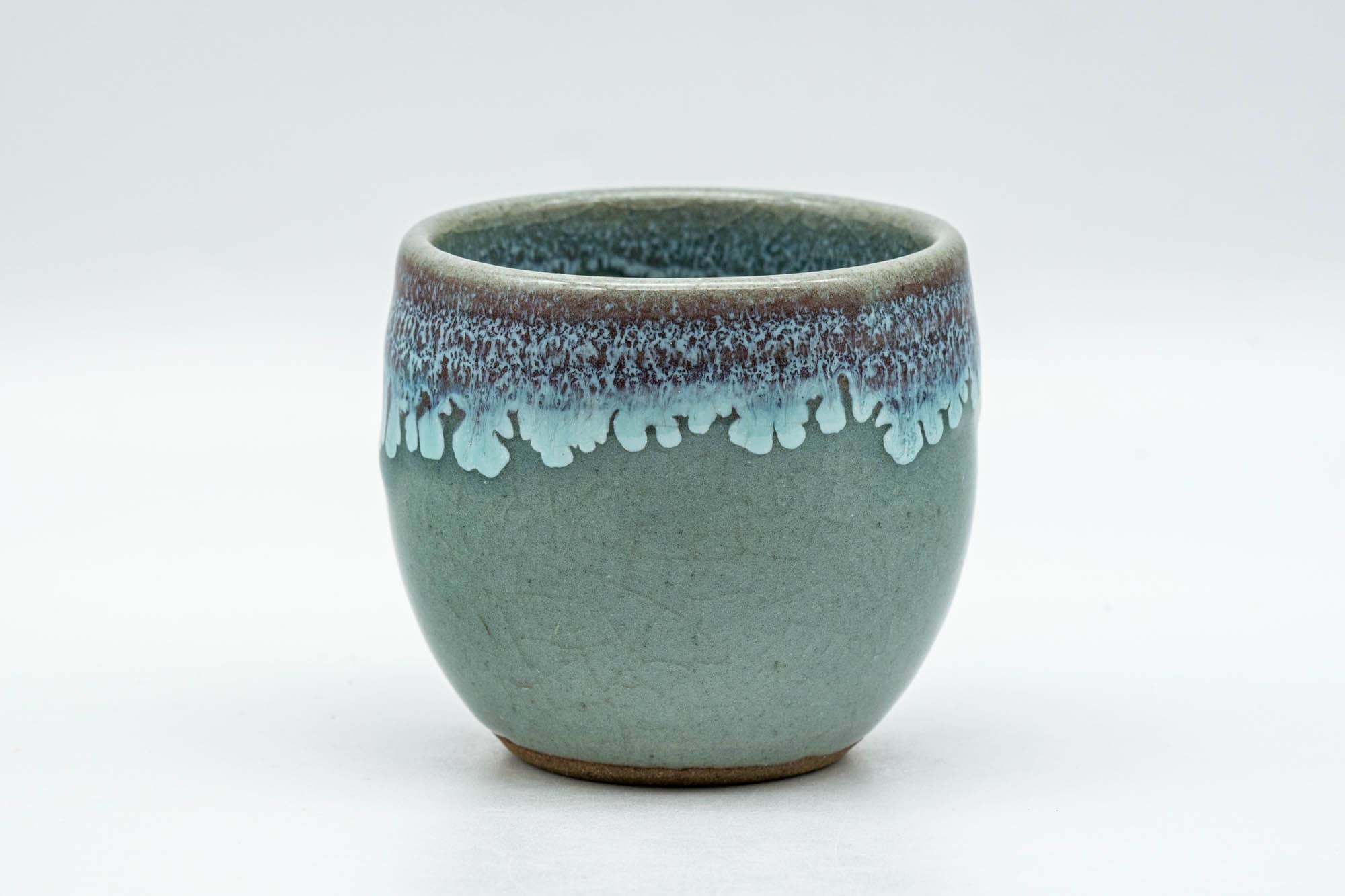 Japanese Teacup - Turquoise Purple Drip-Glazed Yunomi - 85ml - Tezumi