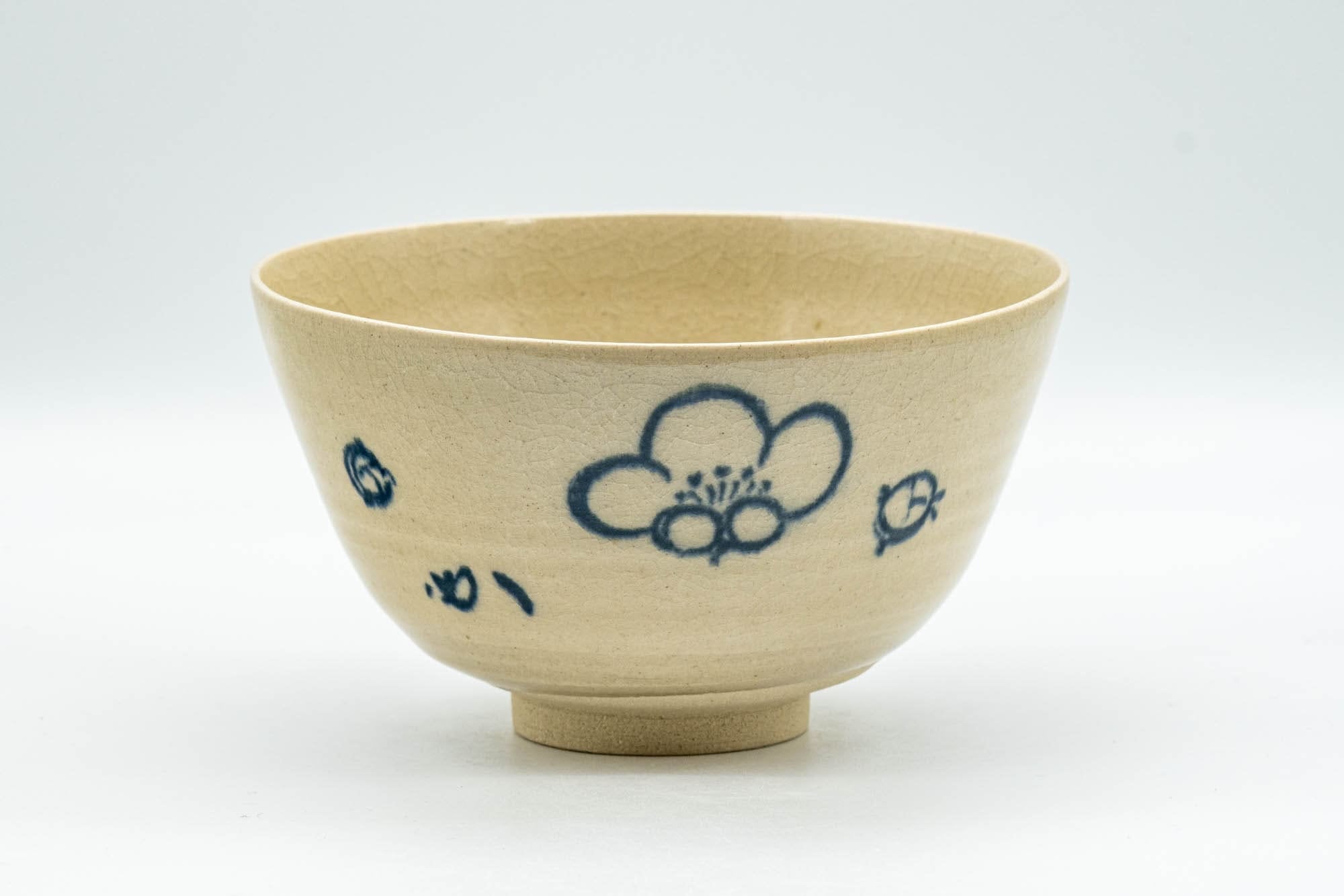 Japanese Matcha Bowl - Floral Painted Kyo-yaki Chawan - 350ml